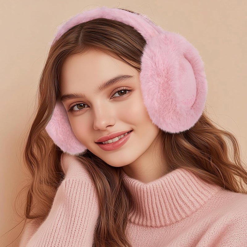 Lainlight Store Ear Muffs for Winter Women Faux Fur Warm Earmuffs Foldable Cute Fuzzy Ear Warmers - Image 5